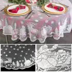 Embroidered Lace Round Rectangle Tablecloth Dining Table Cover Christmas Party