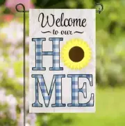 Meadow Creek Decorative Garden Flag Sunflower NEW Welcome To Our Home Recycle