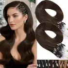 100g Thick Micro Loop Ring Real Human Hair Extensions Micro Beads Full Head 1g/s