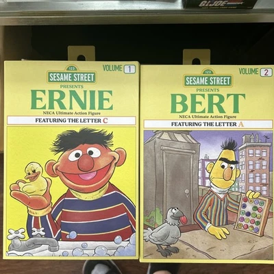 NECA Sesame Street Presents Ernie Bert Count Von The Letter C A 2 7" Action Fig