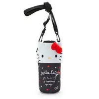 在飛比找樂天市場購物網優惠-真愛日本 凱蒂貓kitty 大臉 彈力布 保冷水壺套 附背袋