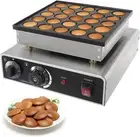 Mini Dutch Pancake Baker Maker Commercial Poffertjes Electric Silver, Black