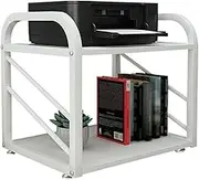 Printer Stand Printer Holder Printer Shelf 2 Tier Wood Printer Stand Small Printer Shelf Metal Fixed Frame Desktop Shelf for Office Fax Machine Scanner Bracket Printer Rack Printer Shelves (Color : B