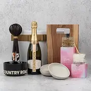 Luxury Entertainer Gift Hamper - Aussie Gifting ideas for Birthdays, Christmas, Mothers Day, Anniversaries - Includes Curated wines, elegant serveware, and aromatic candle (Sparkling Wine)