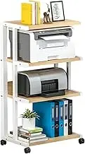 4-Tier Metal Corner Shelf，AV Media Stand,Presentation Cart Table,AV Media Audio Stand for Bedrooms,Office, Shopping Malls,Recording Studio(Dark Walnut)