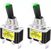 Illuminated Toggle Switch 12V LED, Green LED Lighted Toggle Switch 12 Volt Singl