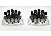 Pair Vintage Style Chrome Pipe Organ Speaker Covers For 5x7 & 6x9 Speakers