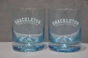 2x Shackleton Scotch Whisky Antarctic Blue Glass Tumbler Xmas Gift 30cl 300ml
