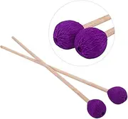 OFFIGAM 2pcs Felt Head Drum Mallet with Wooden Handle Durable Percussion Instrument Drumsticks for Musicians and Drummers