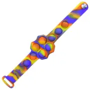 Push Pop Bracelet Bubble Pop Fidget Toy Sensory Wrist Band Marble Rainbow Color
