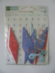 Making Memories Children at Play MINI PENNANT KIT BOY 48 Pcs. NIP
