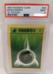 1999 Pokemon Base Set 1st Edition Grass Energy 99/102 PSA 9 MINT