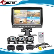 9" IPS Screen Quad Monitor DVR 3x Loop Recording 1080P IR Rear View Camera Truck