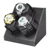 Leather Watch Winder Storage Auto Display 3 Watch Automatic Rotation