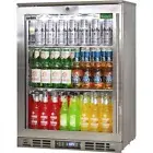 Commercial Under Bench Bar Fridge 129 Litre Left Hinged Heated Single Glass Door