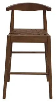 Elliot Leather Kitchen Counter Stool (Walnut)