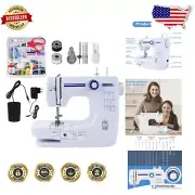 Mini Electric Sewing Machine for Beginners - 12 Built-In Stitches & Foot Pedal