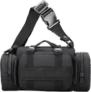 [Ogetok] Fanny Pack Waist Bag Pack, Utility Bumbag Hip Belt with Adjustable Strap for Men Women, Crossbody Sling Bag Messenger Shoulder Handbag for Outdoor Hiking, Black