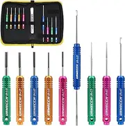 URMECCH 9Pcs Terminal Pin Removal Tool Kit for Deutsch Connector, Depinning Tools Wire Remover Extractor for DT DTM DTP Series