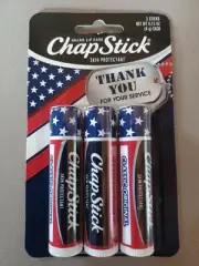 CHAPSTICK THANK YOU FOR YOUR SERVICE Veterans Lip Balm Gift Pack of 3 HTF