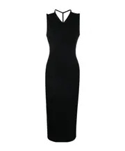 Khaite Terri Open Back Maxi Dress S Black