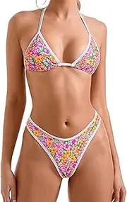 [Generic] Women Sexy Thong String 2 Piece Bikini Set Halter Swimsuit