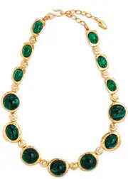 Kenneth Jay Lane Stone and Crystal-embellished Necklace - Green ONE SIZE