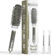 Round Brush, 32 mm/1.3 Inch Barrel with 2 Clips – Round Hair Brush with Flexible Nylon 66 Bristles Nano Ionic Heat Resistant Tech for Professional Curling, Styling & Shining Texture