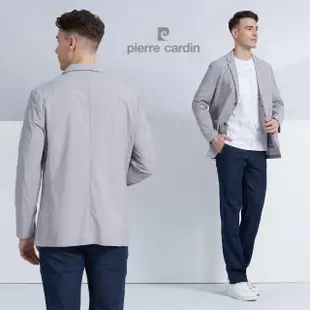 【pierre cardin 皮爾卡登】商務休閒 男款 都會時尚休閒輕薄獵裝/西裝外套-灰色(5227571-95)