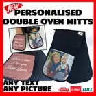 Personalised Oven Gloves Mitts Kitchen Mum Mothers Day Glove Gift Mits Gifts