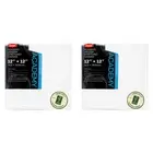 2x Jasart Academy 18x24" Thin Edge Cotton Stretched Painting Canvas 280GSM White