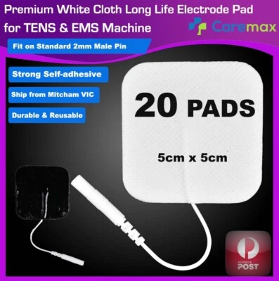 20 Electrode Pads for TENS Machine Massager Soft CLOTH CIRCULATION Unit XFT