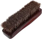 GAROZATION Wooden Shoe Brush Clean Bristle Shoe Polish Brush Black Cleaning Scrub Boots Small Polishing Scrubbing Horse Mane Brown