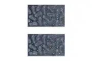 2PK Solemate Metallic Silver Thongs 45x75cm Stylish Outdoor Front Doormat