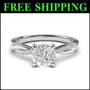 14k White Gold 1.0 CT Moissanite Bridal Promise Ring - Luxurious and Affordable
