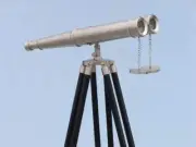 62" Floor Standing Admirals Brushed Nickel Magnifying Binoculars, Cyber Monday