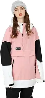 [SEARIPE] Women and Men's Ski Jacket Couples Pullover Winter Waterproof Windproof Loose Style Hooded Snowboard Warm Snow Coat