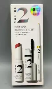 MORPHE 2 Party Ready Holiday Set - "FESTIVE FLIRT" -Mascara, Lipstick & Eyeliner