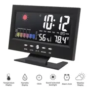 Desk LED Digital Alarm Clock Weather Thermometer Temperature Humidity Monitor