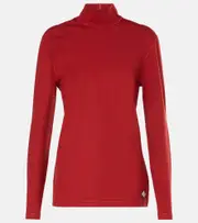 [Bottega Veneta] Bottega Veneta Cotton-blend jersey turtleneck top AU 10 red
