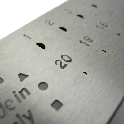 Steel Drawplate Half Round 20 Hole Ø3.00 - Ø1.00mm (Made in Italy) - TD421