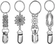 [DACUAN] 4 Pieces Hat Clips, Vintage Clip for Travel Handbag Backpack Luggage,Retro Metal Hat Clips for Women, Kids, Adults, Outdoor Travel Accessory Chains