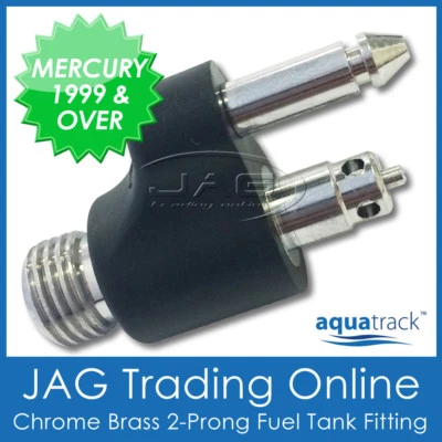 CHROME BRASS FUEL TANK END FITTING MERCURY/MARINER 1999 & UP- Boat/Outboard Line