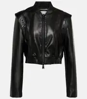 [Simkhai] Simkhai Faux leather bomber jacket UK 12 black
