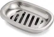IMEEA Brushed Soap Dish SUS304 Stainless Steel Bathroom Soap Dish with Drain for Bar Soap Silver