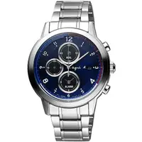 在飛比找蝦皮商城優惠-agnes b. 太陽能巴黎時尚計時腕錶/藍面42mm V1