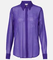 [Dries Van Noten] Dries Van Noten Silk-blend shirt AU 10 purple