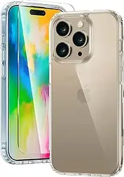 TR4U 2 in 1 iPhone 16 Pro Max Case, Clear Case + Screen Protector, [Shockproof] 16 Pro Max Case [Military Grade Protection] [Non-Slip Slim Fit] Protective Case for iPhone 16 Pro Max 6.9-Inch (2024)
