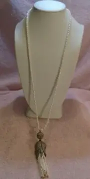 Freshwater Pearl Tassel Necklace with Pave Cubic Zirconia Cap like Dolly Parton