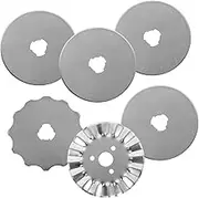 TEHAUX Titanium-Plated Rotary Blades 6 Pack Replacement for Quilting Sewing Craft Paper Cutting Easy to Replace
